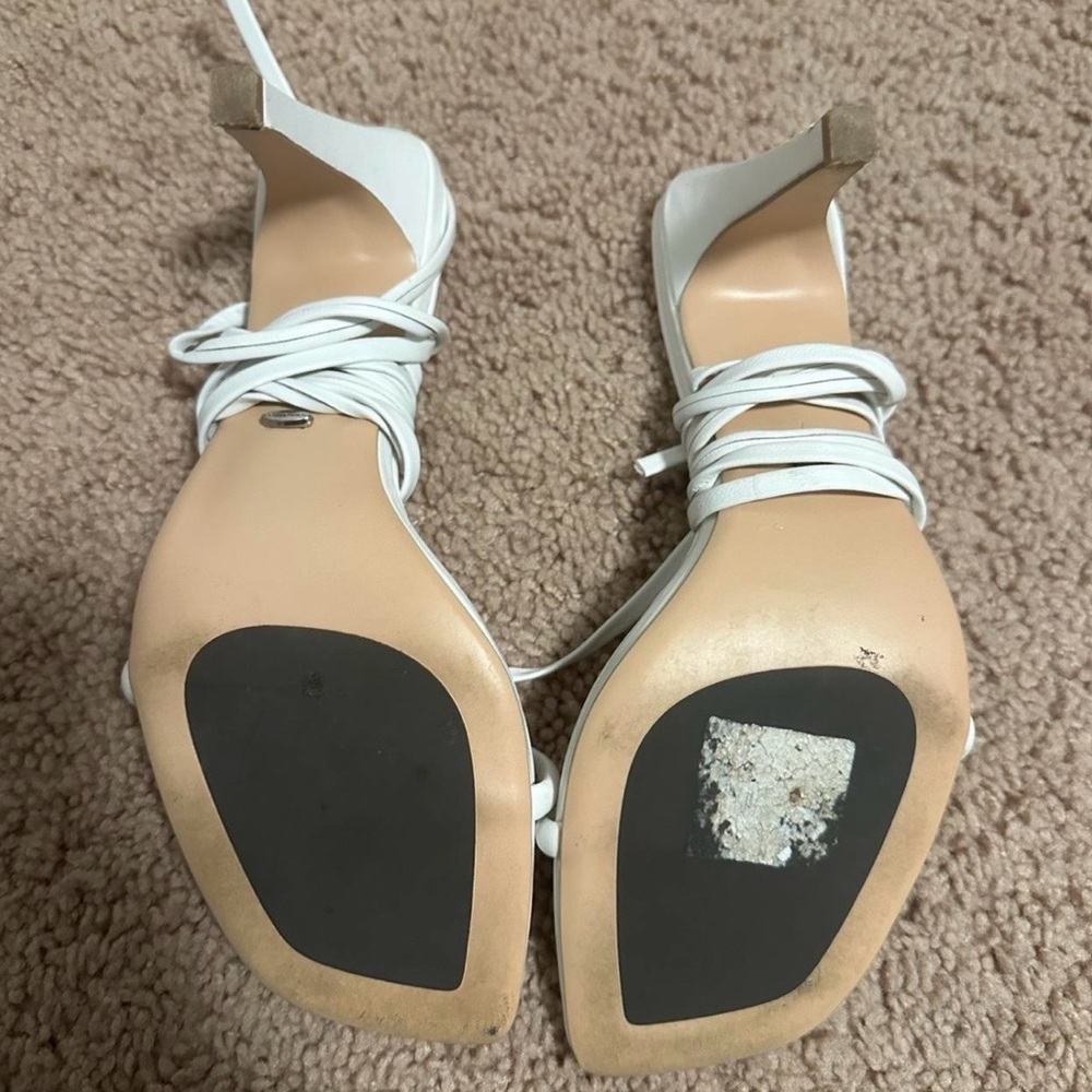 Tony Bianco White Wrap-Around Strappy Heels - Picture 5 of 7
